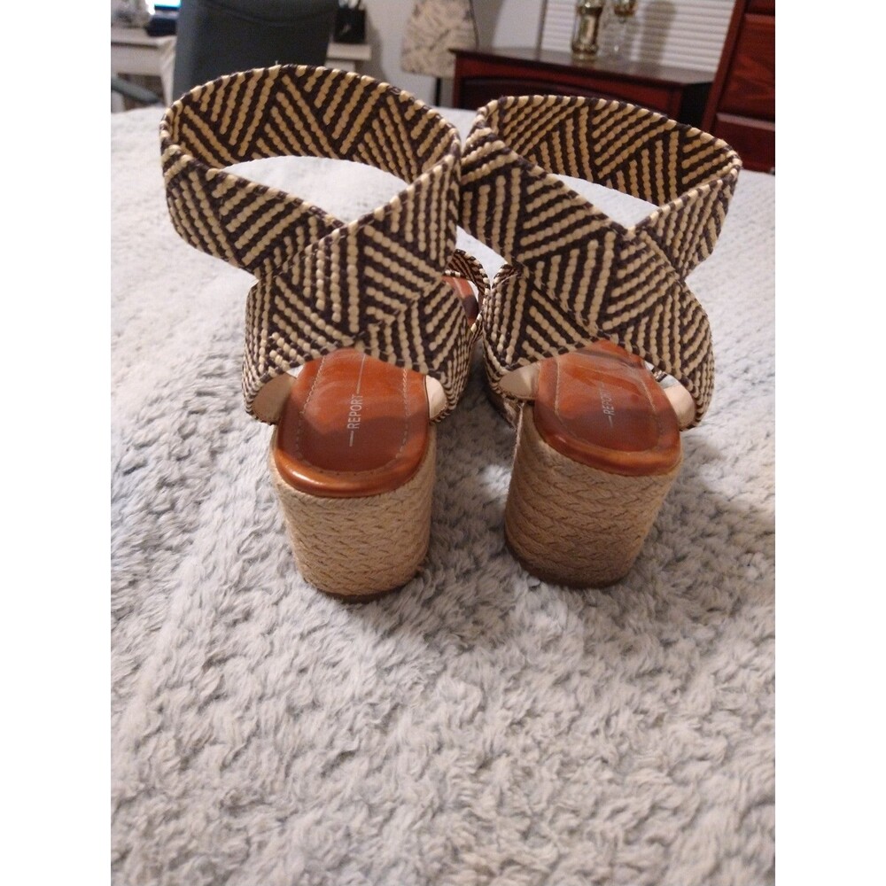 Report criss cross espadrille Size 9 Cream & Black Boho - Picture 6 of 8